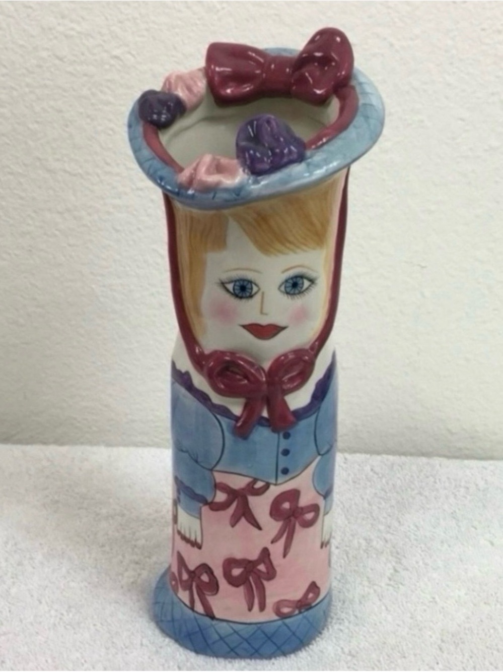 Bella Casa By Susan Paly By Ganz Blue Stacy 10.5" Ceramic Flower Vase Farmhouse